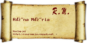 Róna Mária névjegykártya