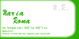 maria rona business card