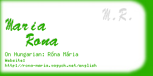 maria rona business card